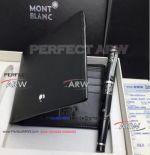 Perfect Replica AAA Quality Montblanc Black Wallet Set - Black Carved Rollerball Pen